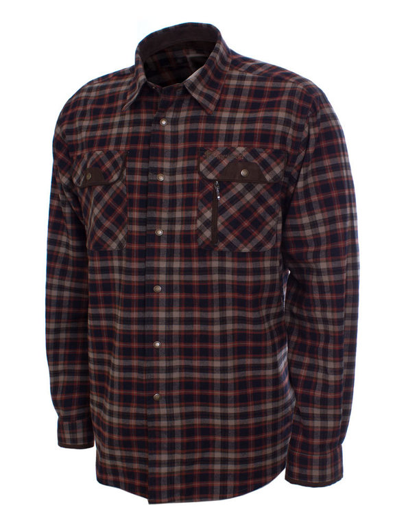 Pinewood Men's Prestwick Exclusive LS Shirt (Dark Navy/ Dark Copper) LS  Outdoor Shirt