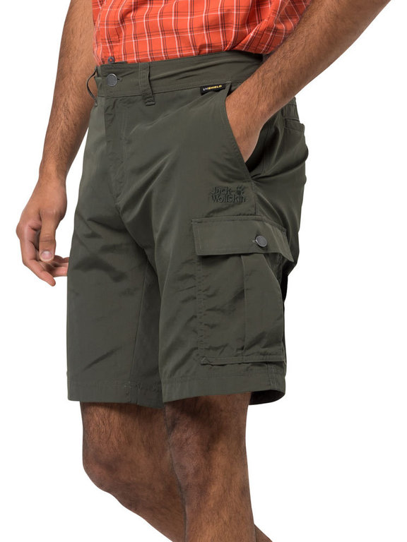 Jack Wolfskin Men\'s Canyon Moss) Shorts Nylon Supplex Cargo Shorts (Dark