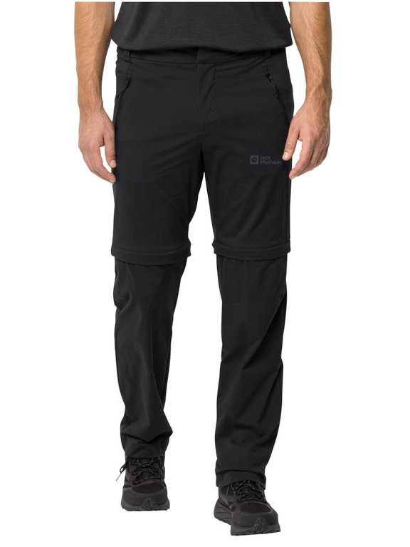 Jack Wolfskin Men\'s Glastal Zip Nylon Trouser Hiking Pants (Black) Off