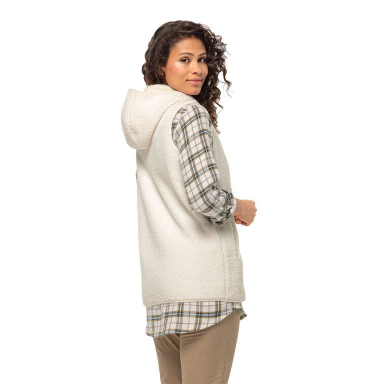 Jack Wolfskin Vest Fleece High Jacket Curl Women\'s Long White) (Cotton